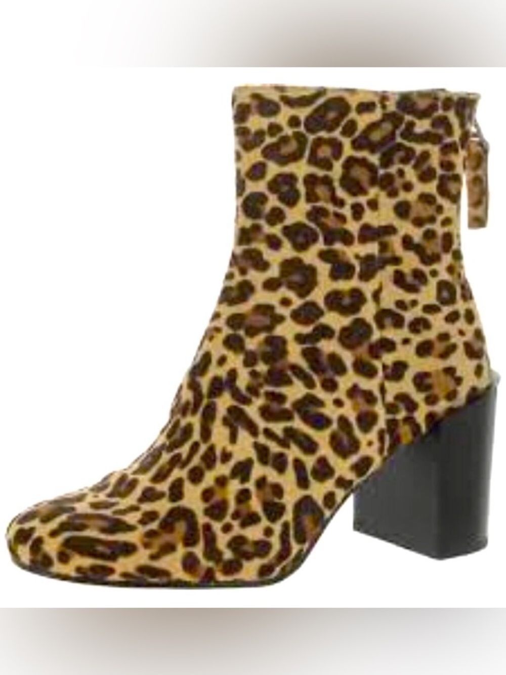 NIB [Dolce Vita] Cyan Calf Hair Block Heel Leopard Ankle Boots Women's Sz 6.5